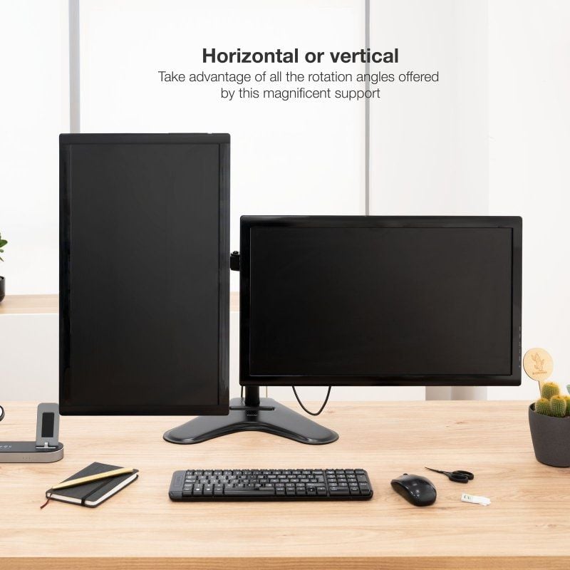 Soporte de Sobremesa para 2 Monitores TooQ DB1702TN-B/ Giratorio/ Inclinable/ hasta 9kg - Imagen 5