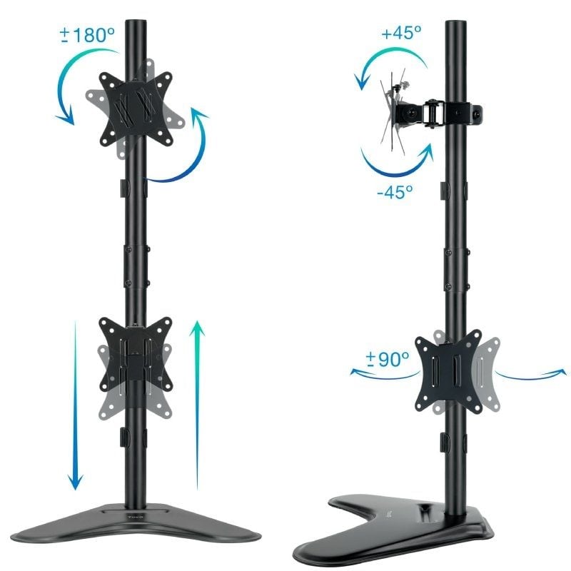 Soporte de Sobremesa para 2 Monitores TooQ DB1703TNV-B/ Giratorio/ Inclinable/ hasta 9kg - Imagen 2