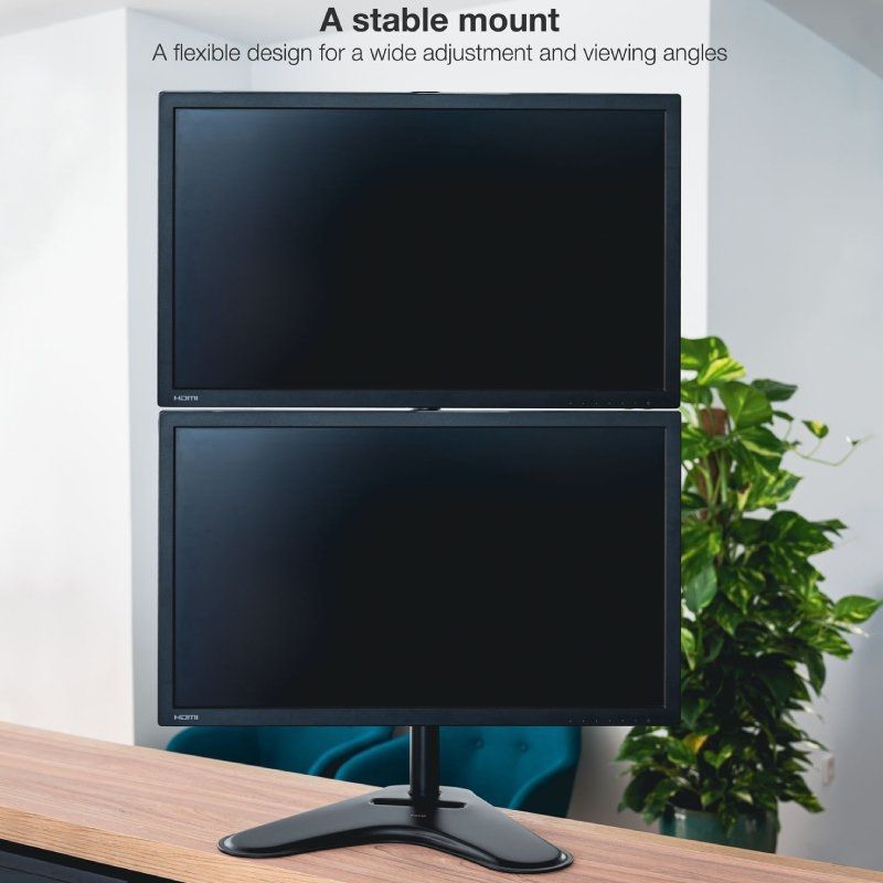 Soporte de Sobremesa para 2 Monitores TooQ DB1703TNV-B/ Giratorio/ Inclinable/ hasta 9kg - Imagen 3