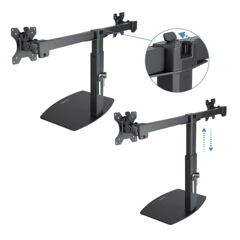 Soporte de Sobremesa para 2 Monitores TooQ DB1727TN-B/ Giratorio/ Inclinable/ hasta 6kg - Imagen 3