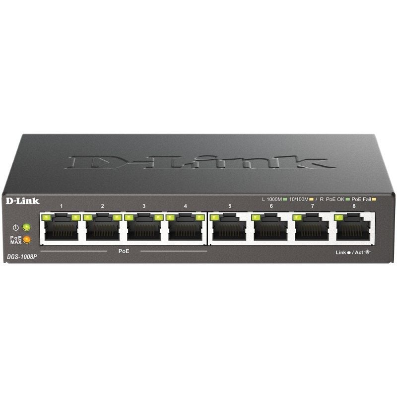 Switch D-Link DGS-1008P 8 Puertos/ RJ-45 Gigabit 10/100/1000/ PoE - Imagen 2