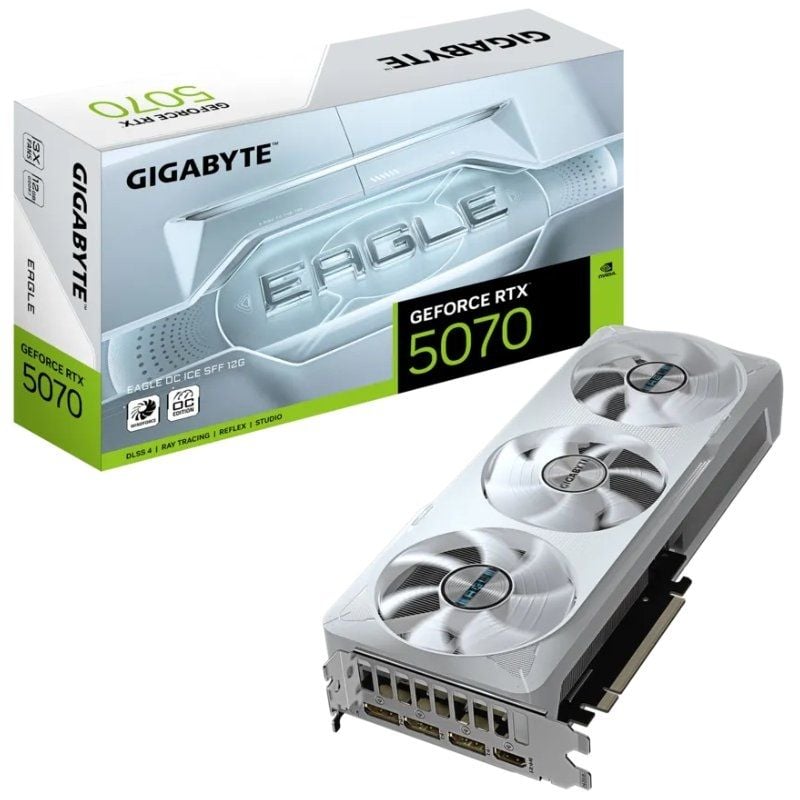 Tarjeta Gráfica Gigabyte GeForce RTX 5070 EAGLE OC ICE SFF/ 12GB GDDR7 4719331355777 9VN5070EOI-00-G10 GIG-GF RTX5070 EA OCISF 12G