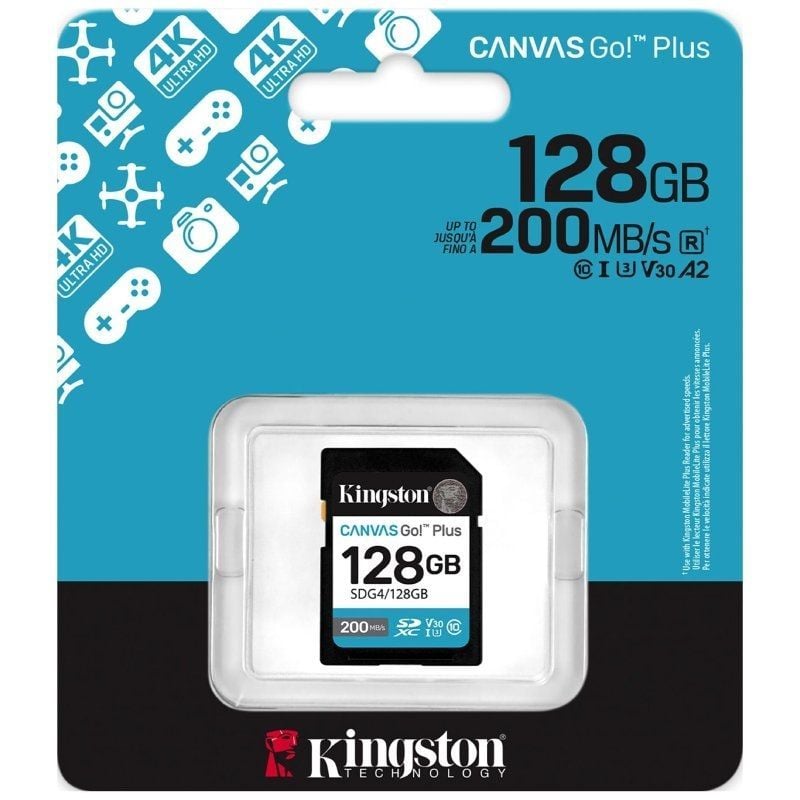 Tarjeta de Memoria Kingston CANVAS Go! Plus 128GB SD XC/ Clase 10/ 200MBs - Imagen 3