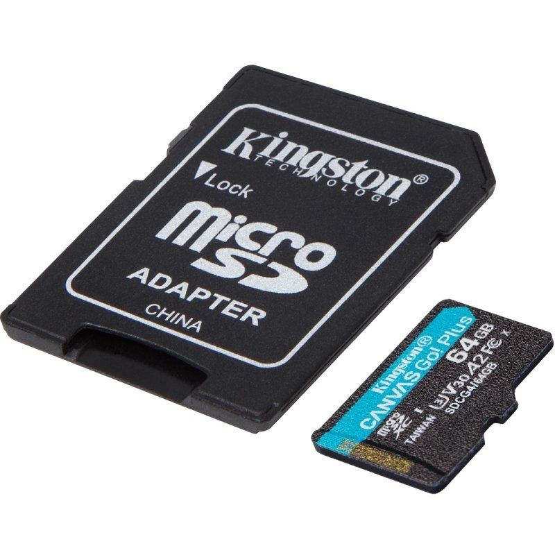 Tarjeta de Memoria Kingston CANVAS Go! Plus 64GB microSD XC con Adaptador/ Clase 10/ 200MBs - Imagen 2