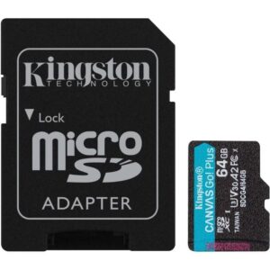 Tarjeta de Memoria Kingston CANVAS Go! Plus 64GB microSD XC con Adaptador/ Clase 10/ 200MBs 740617347890 SDCG4/64GB KIN-MICROSD SDCG4 64GB
