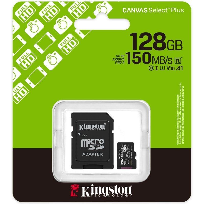 Tarjeta de Memoria Kingston CANVAS Select Plus 128GB microSD XC con Adaptador/ Clase 10/ 150MBs - Imagen 3