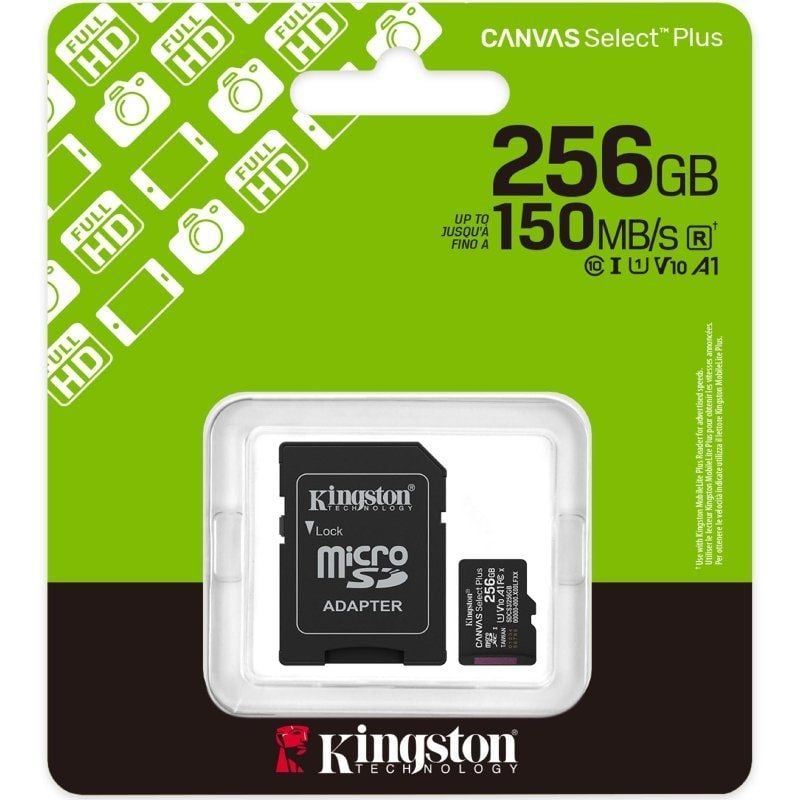 Tarjeta de Memoria Kingston CANVAS Select Plus 256GB microSD XC con Adaptador/ Clase 10/ 150MBs - Imagen 3