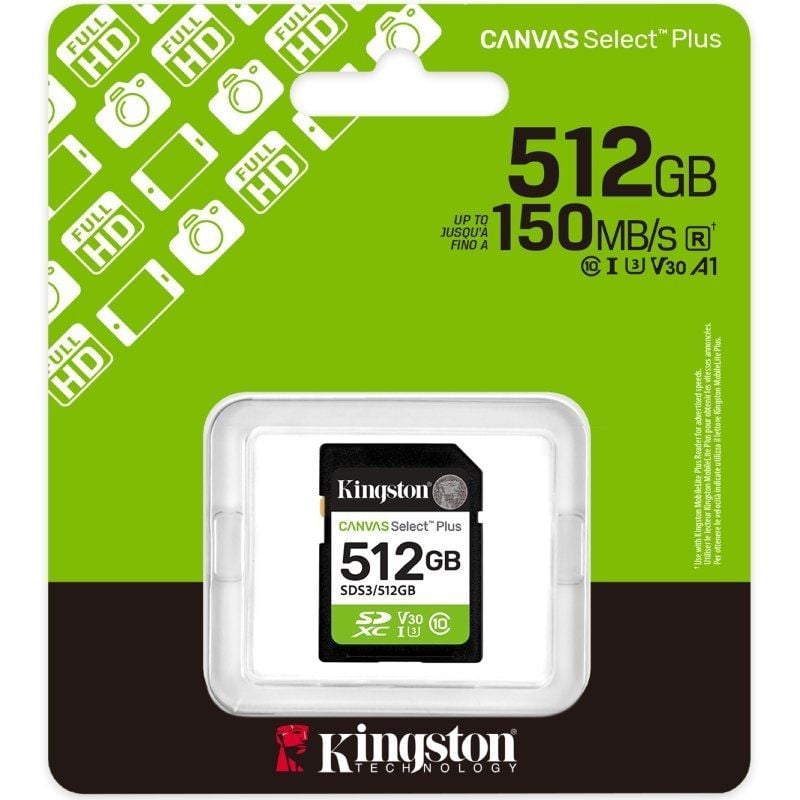 Tarjeta de Memoria Kingston CANVAS Select Plus 512GB SD XC/ Clase 10/ 150MBs - Imagen 3