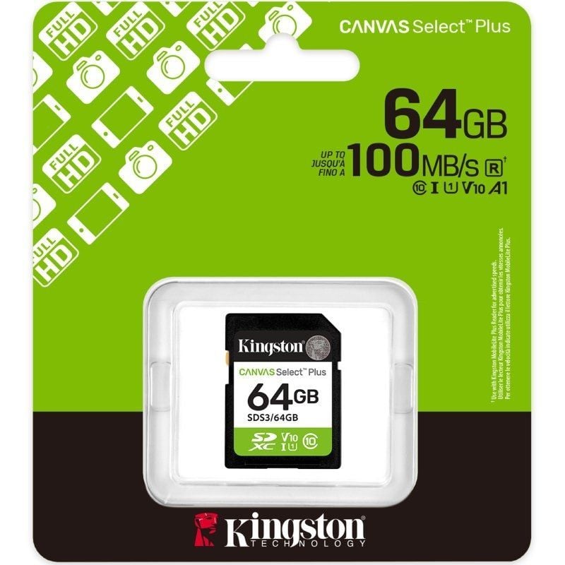 Tarjeta de Memoria Kingston CANVAS Select Plus 64GB SD XC/ Clase 10/ 100MBs - Imagen 3