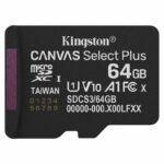 Tarjeta de Memoria Kingston CANVAS Select Plus 64GB microSD XC/ Clase 10/ 100MBs 740617348439 SDCS3/64GBSP KIN-MICROSD SDCS3 64GBSP