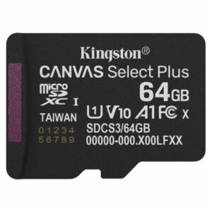 Tarjeta de Memoria Kingston CANVAS Select Plus 64GB microSD XC/ Clase 10/ 100MBs 740617348439 SDCS3/64GBSP KIN-MICROSD SDCS3 64GBSP