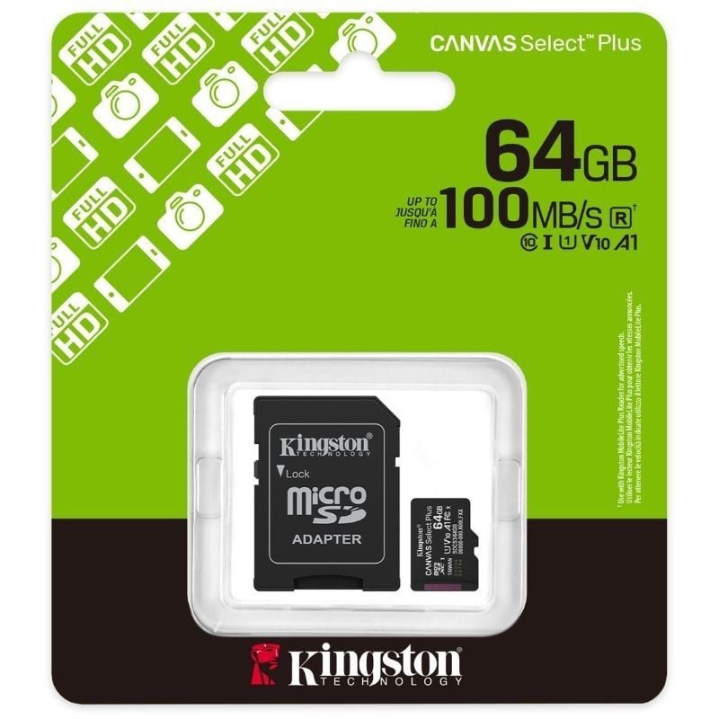 Tarjeta de Memoria Kingston CANVAS Select Plus 64GB microSD XC con Adaptador/ Clase 10/ 100MBs - Imagen 3
