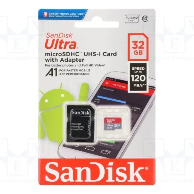 Tarjeta de Memoria SanDisk Ultra 32GB microSD HC UHS-I con Adaptador/ Clase 10/ 120MBs 619659184155 SDSQUA4-032G-GN6MA SND-MICROSD SDSQUA4032GGN6MA Tarjeta de Memoria SanDisk Ultra 32GB microSD HC UHS-I con Adaptador/ Clase 10/ 120MBs 619659184155 SDSQUA4-032G-GN6MA SND-MICROSD SDSQUA4032GGN6MA