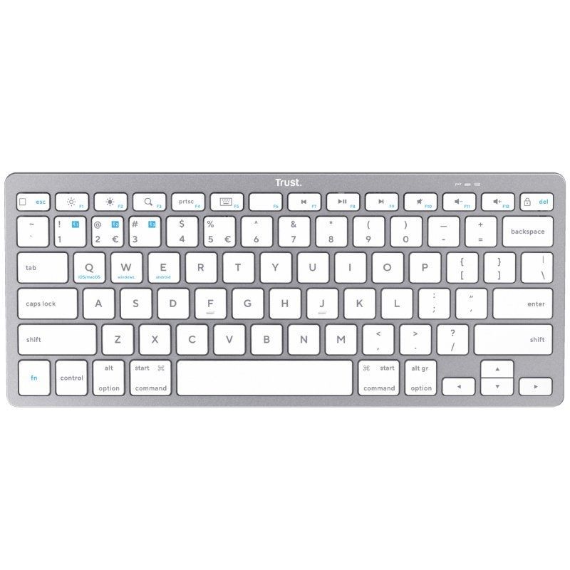 Teclado Compacto Inalámbrico por Bluetooth Trust 24654/ Plata - Imagen 2