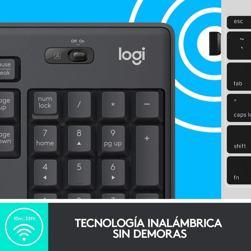 Teclado y Ratón Inalámbricos Logitech Silent Touch MK295/ Grafito - Imagen 3