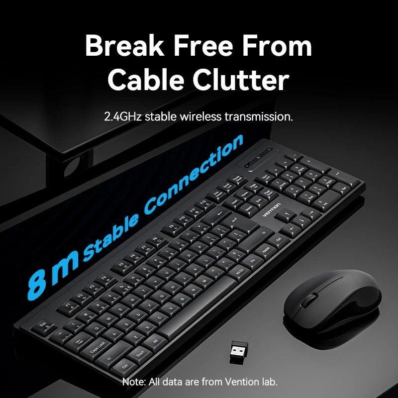 Teclado y Ratón Inalámbricos Vention Combo KTZB0-EN/ Inglés - Imagen 3