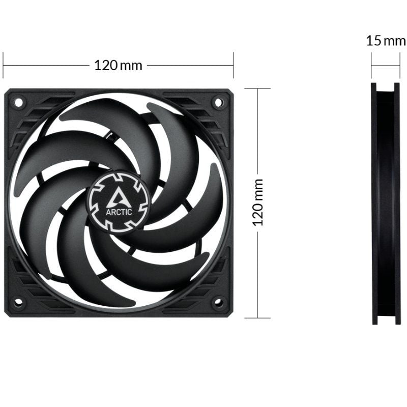 Ventilador Arctic P12 Slim PWM PST/ 12cm/ Negro - Imagen 4