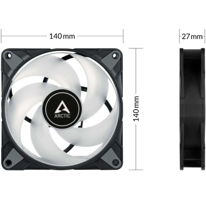 Ventilador Arctic P14 PWM PST A-RGB/ 14cm/ Negro - Imagen 2