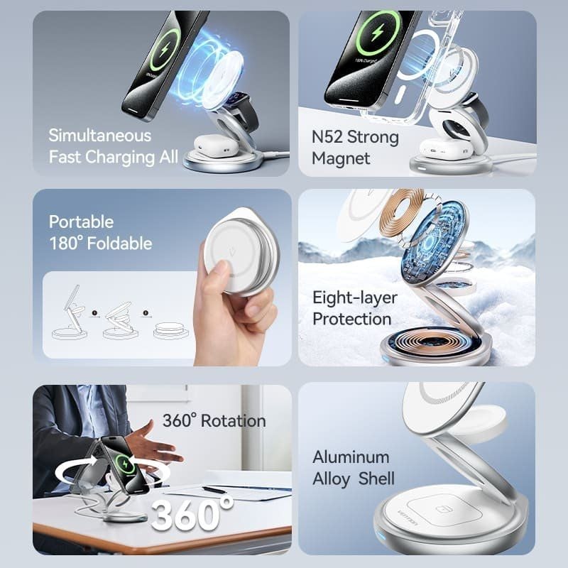 Base de carga Inalámbrica/ MagSafe Vention FGEI0/ 15W - Imagen 4