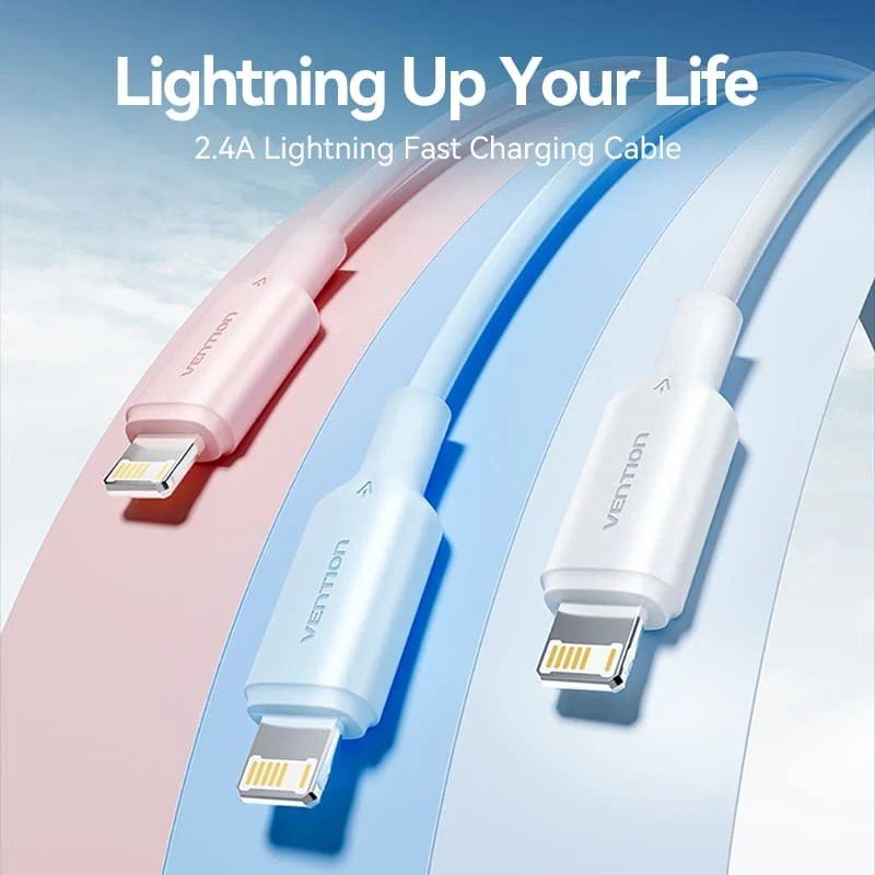 Cable USB 2.0 Lightning Vention LAMBH/ USB Macho - Lightning Macho/ 480Mbps/ 2m/ Negro - Imagen 2