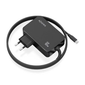 Cargador de Pared GaN Aisens ASCH-1PD90WL034-BK/ 1xUSB Tipo-C + Cable 1.8m/ 90W 8436574709957 ASCH-1PD90WL034-BK AIS-CARGA ASCH-1PD90WL034-BK
