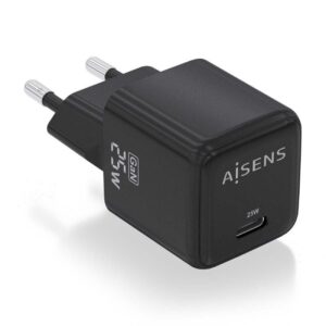 Cargador de Pared GaN Aisens ASCH-25W1P013-BK/ 1xUSB Tipo-C/ 25W 8436574709490 ASCH-25W1P013-BK AIS-CARGA ASCH-25W1P013-BK