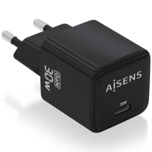 Cargador de Pared GaN Aisens ASCH-30W1P036-BK/ 1xUSB Tipo-C/ 30W 8435739901274 ASCH-30W1P036-BK AIS-CARGA ASCH-30W1P036-BK