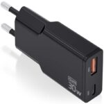 Cargador de Pared GaN Aisens ASCH-30W2P047-BK/ 1xUSB Tipo-C/ 1xUSB/ 30W/ Negro 8435739902547 ASCH-30W2P047-BK AIS-CARGA ASCH-30W2P047-BK