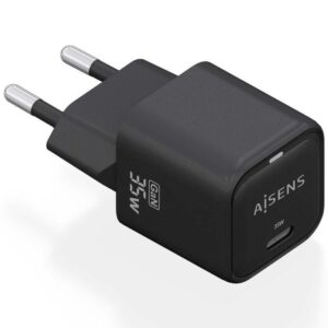 Cargador de Pared GaN Aisens ASCH-35W1P023-BK/ 1xUSB Tipo-C/ 35W 8435739900871 ASCH-35W1P023-BK AIS-CARGA ASCH-35W1P023-BK
