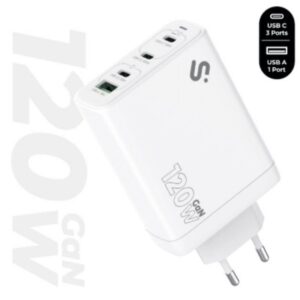Cargador de Pared GaN Subblim 120W Charger USB C+C+C+A/ 3xUSB Tipo-C/ 1xUSB/ 120W 8436586743529 SUBCHG-6G1204 SUB-CARGA SUBCHG-6G1204