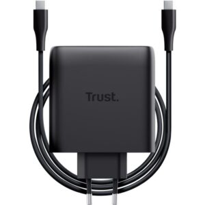 Cargador de Pared GaN Trust Maxo 100W/ 2xUSB Tipo-C/Incluye Cable USB Tipo-C/ 100W 8713439255270 25527 TRU-CARGA MAXO 100W 2C BK