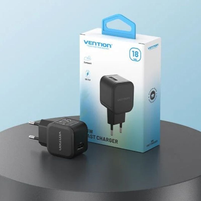Cargador de Pared GaN Vention FEKB0-EU/ 1xUSB/ 18W - Imagen 4