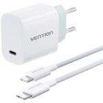 Cargador de Pared Vention G13W0-EU/ 1xUSB Tipo-C + Cable USB Tipo-C/ 1xUSB/ 30W 6922794787797 G13W0-EU VEN-CARGA G13W0-EU