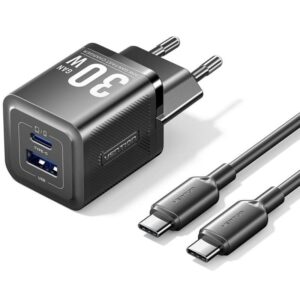 Cargador de Pared GaN Vention TZ-FEQB0-EU-01/ 1xUSB Tipo-C/ 1xUSB + Cable USB Tipo-C/ 30W 6922794786356 TZ-FEQB0-EU-01 VEN-CARGA TZ-FEQB0-EU-01