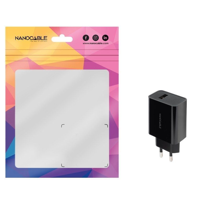 Cargador de Pared Nanocable 10.10.2004/ 1xUSB/ 10W/ Negro - Imagen 3
