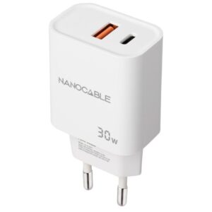 Cargador de Pared Nanocable 10.10.2011/ 1xUSB/ 1xUSB Tipo-C/ 30W/ Blanco 8433281015197 10.10.2011 NAN-CARGA 10 10 2011