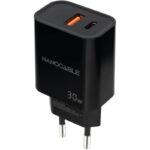 Cargador de Pared Nanocable 10.10.2012/ 1xUSB/ 1xUSB Tipo-C/ 30W/ Negro 8433281015203 10.10.2012 NAN-CARGA 10 10 2012