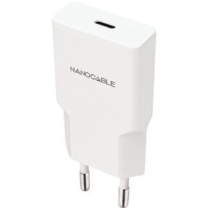 Cargador de Pared Nanocable 10.10.2021/ 1xUSB Tipo-C/ 20W/ Blanco 8433281016521 10.10.2021 NAN-CARGA 10 10 2021