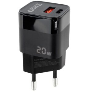 Cargador de Pared TooQ TQWC-QCPD20/ 1xUSB Tipo-C/ 1xUSB/ 20W 8433281014077 TQWC-QCPD20 TOO-CARGA TQWC-QCPD20