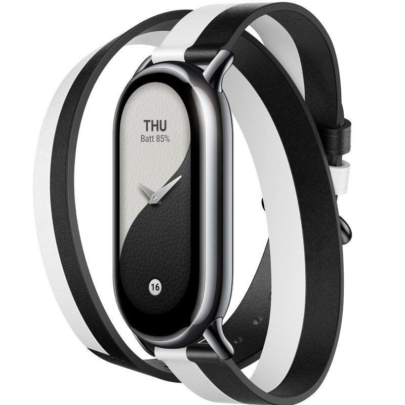 Correa Original para Pulsera Xiaomi Mi Smart Band 8 Double Wrap Strap/ Blanco y Negro - Imagen 2