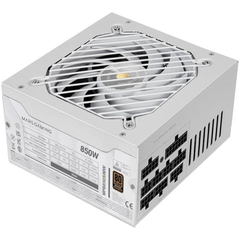 Fuente de Alimentación Mars Gaming MPB850SIM/ 850W/ Ventilador 14cm/ 80 Plus Bronze/ Blanca 8435693110101 MPB850SIMW TAC-FUENTE MPB850SIM WH