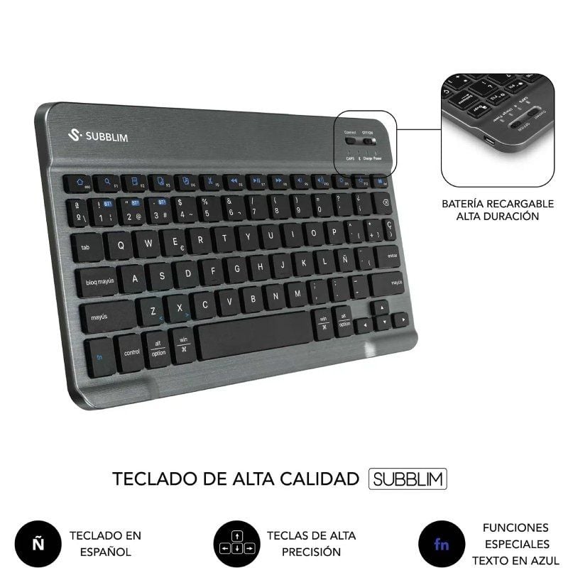 Funda con Teclado Subblim Keytab Pro BT Lenovo Tab 2025 11.5"/ Negra - Imagen 5