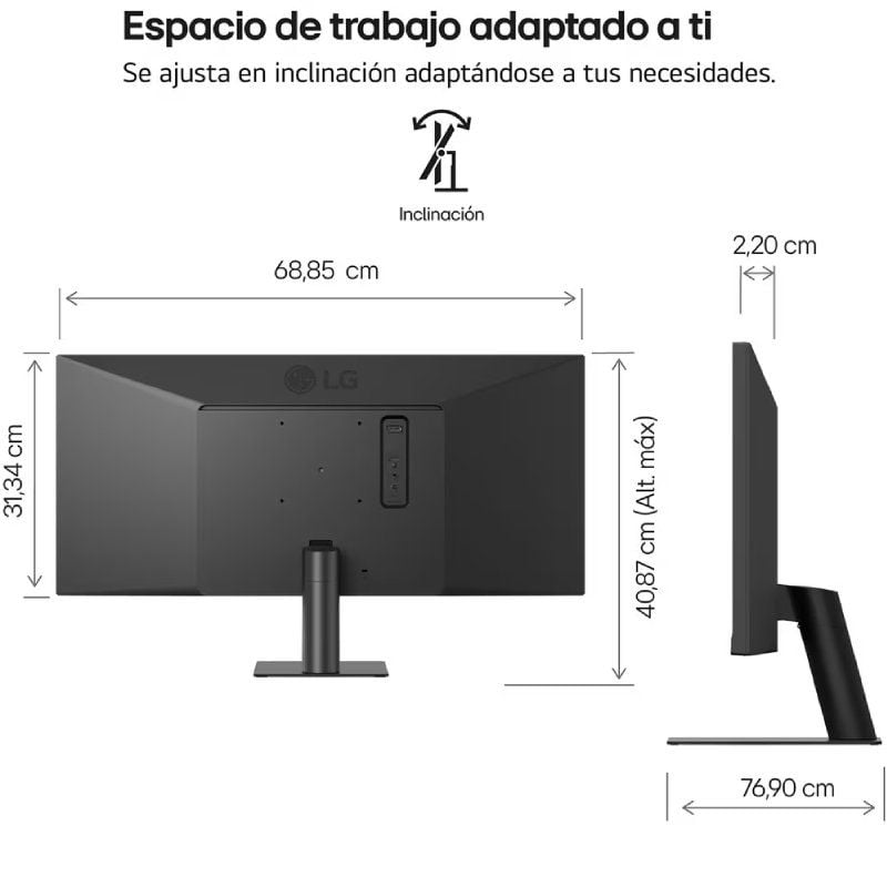 Monitor Profesional Ultrapanorámico LG UltraWide 34U511A-B 34"/ UWFHD/ Negro - Imagen 2