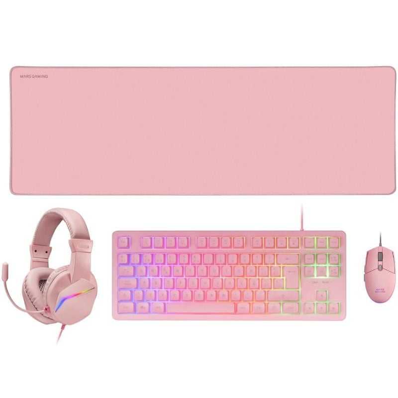 Pack Gaming Mars Gaming MCP-RGB3P/ Teclado RGB + Ratón Óptico + Alfombrilla XXL + Auriculares 8435693103387 MCPRGB3PES TAC-PACK MCP-RGB3 PK