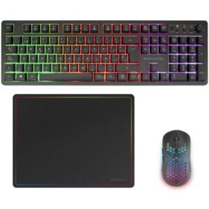 Pack Gaming Mars Gaming MCPWX/ Teclado Inalámbrico + Ratón Inalámbrico + Alfombrilla 8435693111115 MCPWXES TAC-PACK MCPWX BK