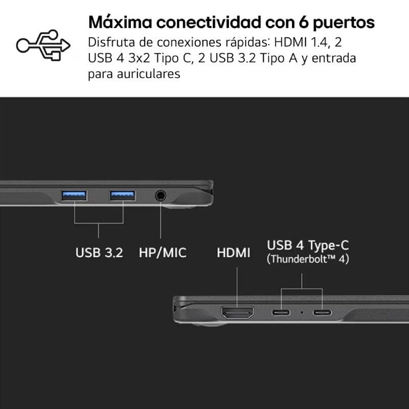 Portátil LG Gram 16Z90RU-G.AA55B Intel Core i5-1334U/ 16GB/ 512GB SSD/ 16"/ Win11 - Imagen 2