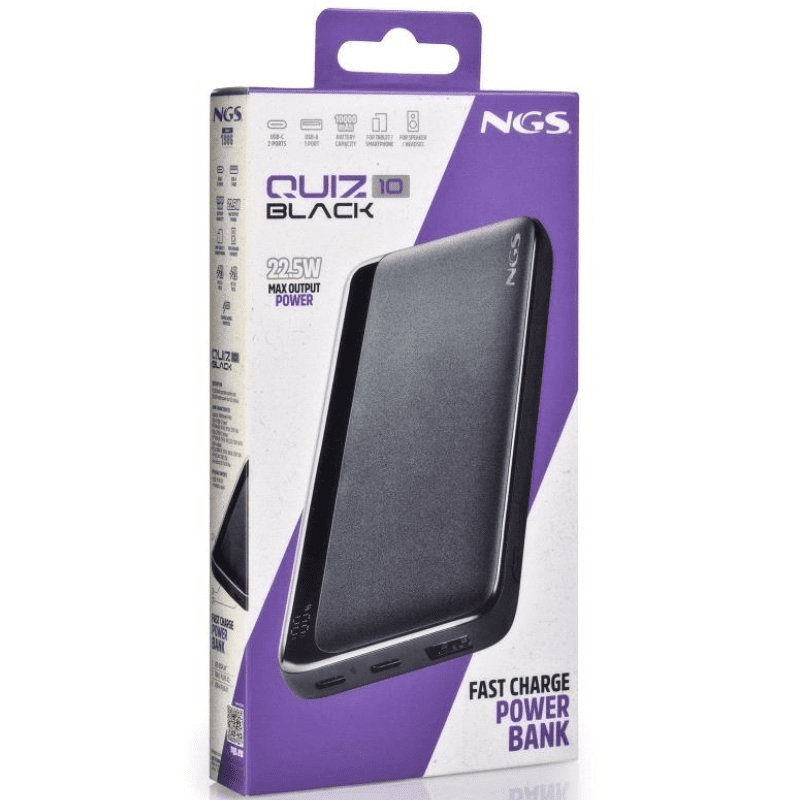 Powerbank 10000mAh NGS QUIZ 10/ 22.5W/ Negra - Imagen 4