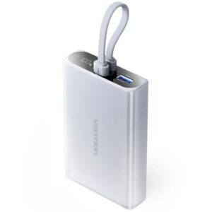 Powerbank 10000mAh Vention FHZM0/ 22.5W/ Gris/ Incluye Cable USB Tipo-C y Lightning 6922794789821 FHZM0 VEN-BAT FHZM0