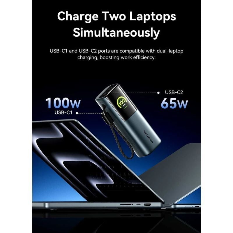 Powerbank 20000mAh Vention FKFH0/ 165W/ Gris/ Incluye Cable USB Tipo-C - Imagen 5