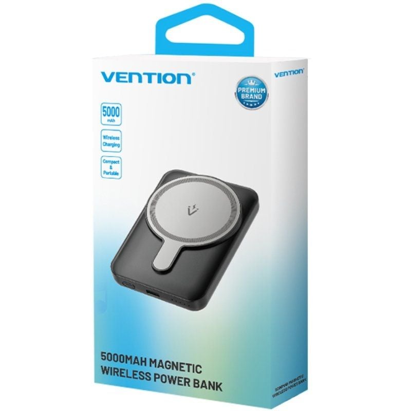 Powerbank 5000mAh Vention FHSB0/ 20W/ Wireless/ Negra - Imagen 3